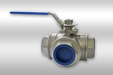 Кран шаровой 3-х ходовой нержавеющий Т/Г порт Dn 50 AISI 304